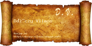 Dóczy Vilmos névjegykártya